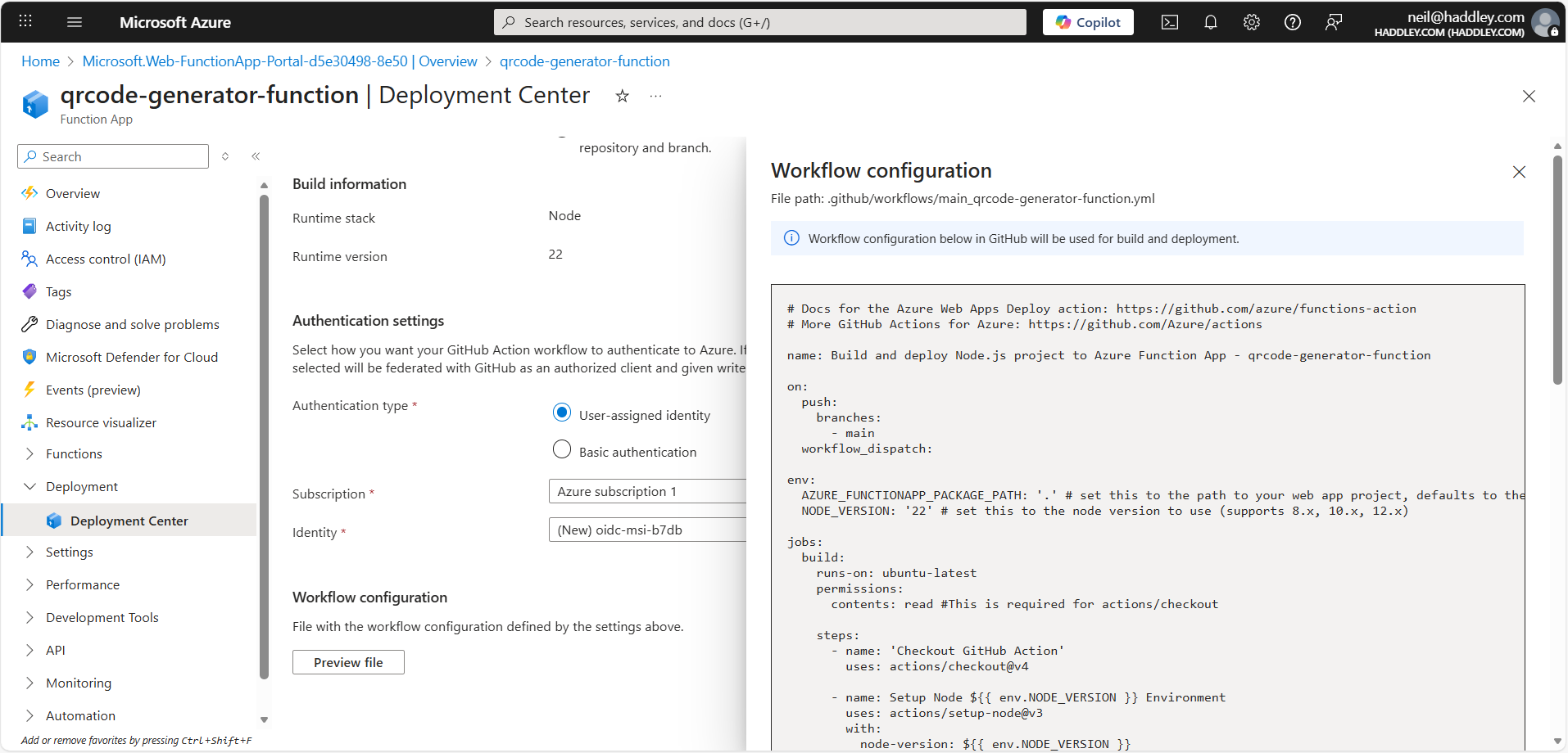 I previewed the Github action details